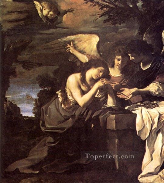 Magdalen and Two Angels Baroque Guercino Oil Paintings